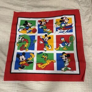 Vintage Hav-A-Hank Disney Mickey Mouse Bandana Handkerchief Sports Made in USA